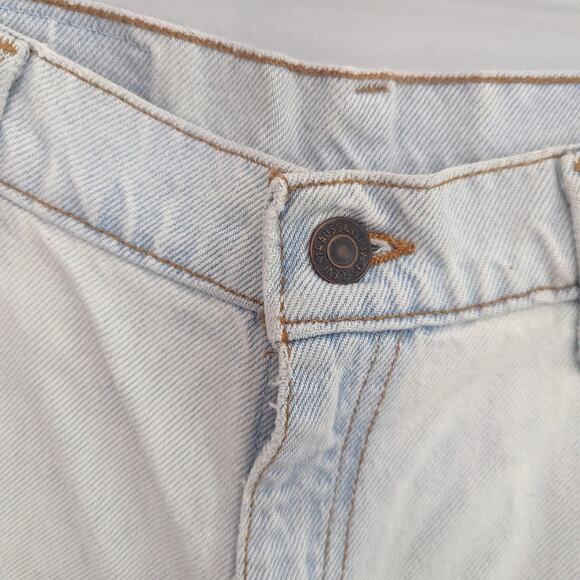 Vintage Women's Levi's 950 Relaxed Fit 13 Denim Shorts Jort Orange Tab Yellowing - Picture 6 of 10